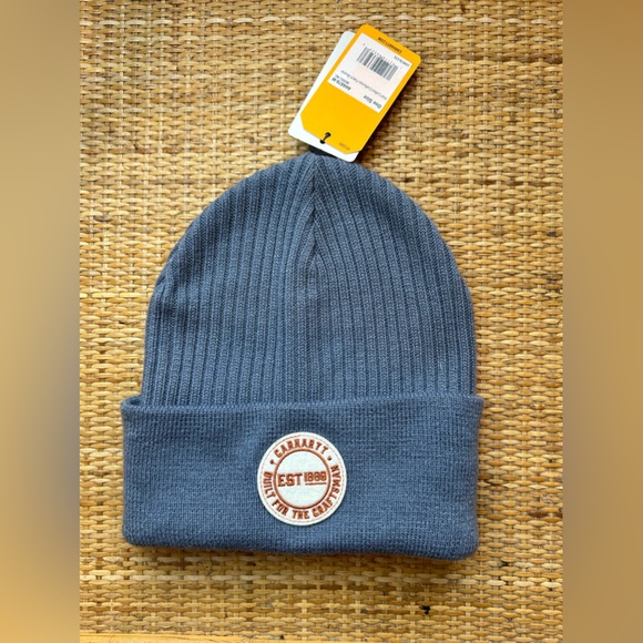 NWT light blue Carhartt Knit Cuffed Craftsman Patch Beanie OS - Picture 2 of 7
